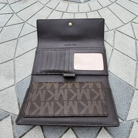 Michael Kors Jet Set Signature Checkbook Continental Wallet Vintage